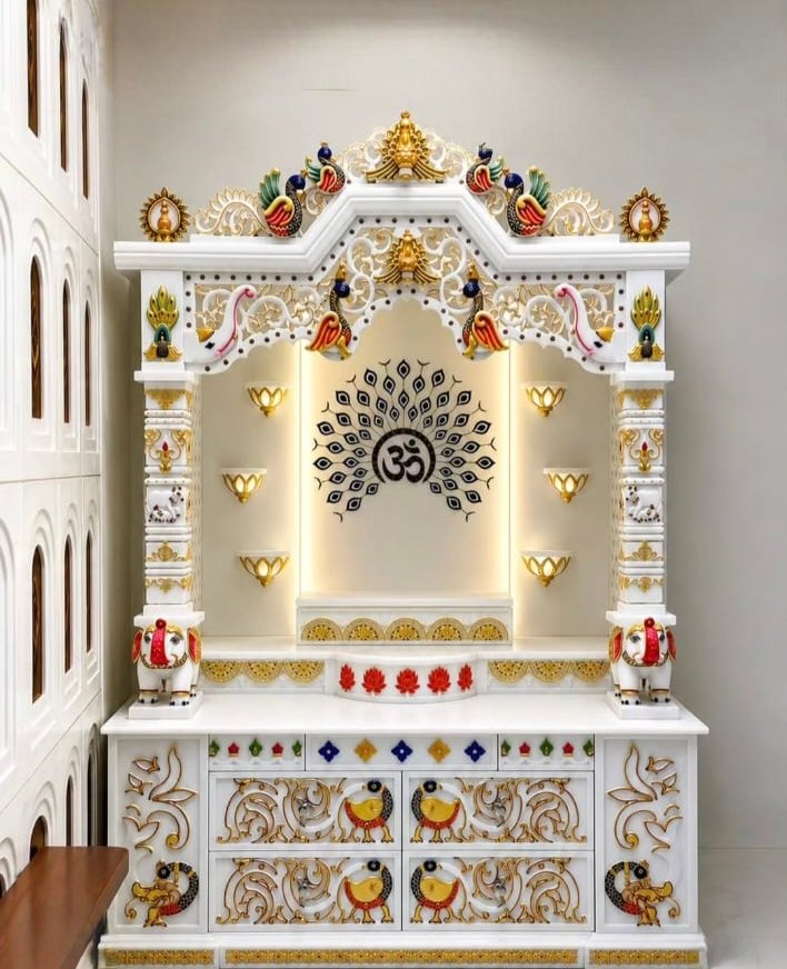 Custom marble mandir